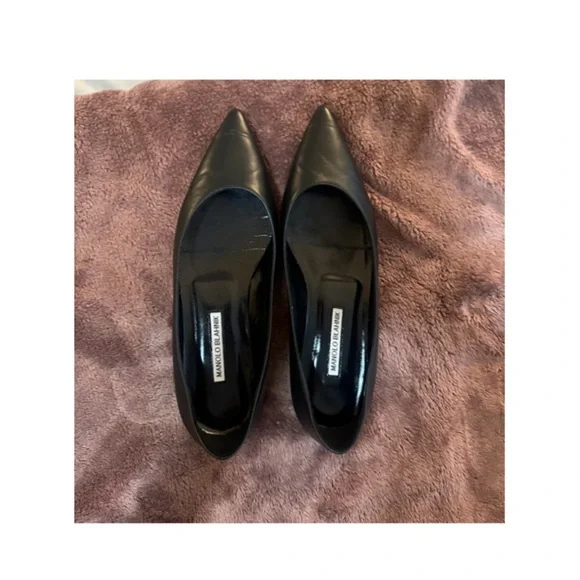 Manolo Blahnik
Gala Lambskin Point-Toe Ballerina Flats size 9
Black - Picture 4 of 7